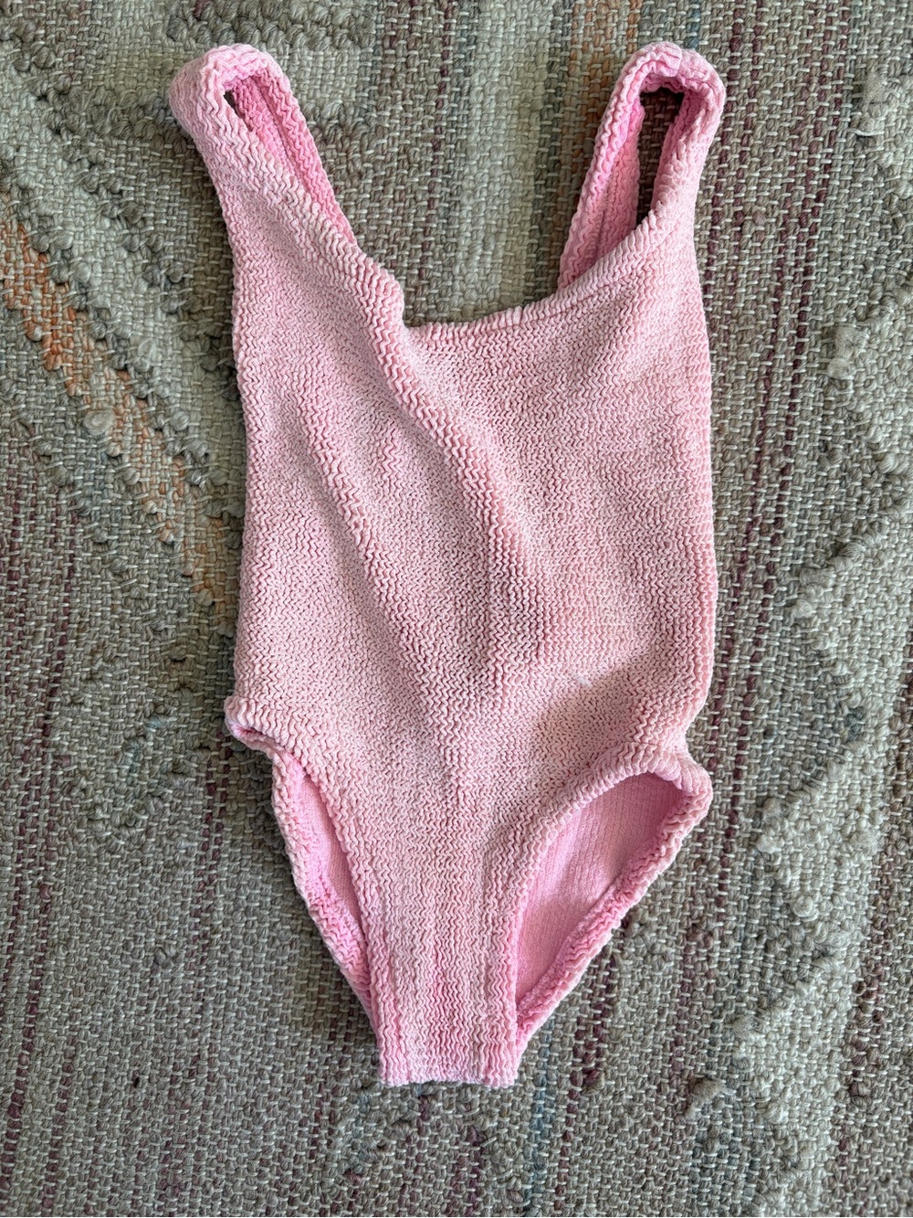 Hunza G Pink Girls One-Piece Terry Swimsuit